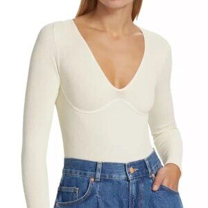 Intimately FP Meg Rib Seamless Thong Bodysuit White